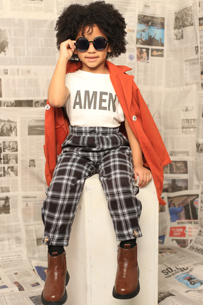 “Trever” Plaid Buttoned Pant