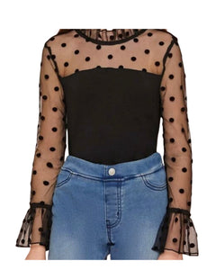 “Veronica” Sheer Sleeved Blouse Top