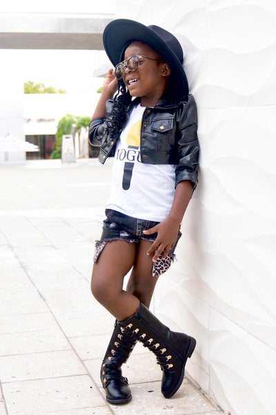 “Nora” Pleather Crop Jacket