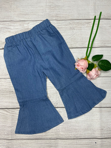“Abigail” (Black) Denim Bell Bottom Pants