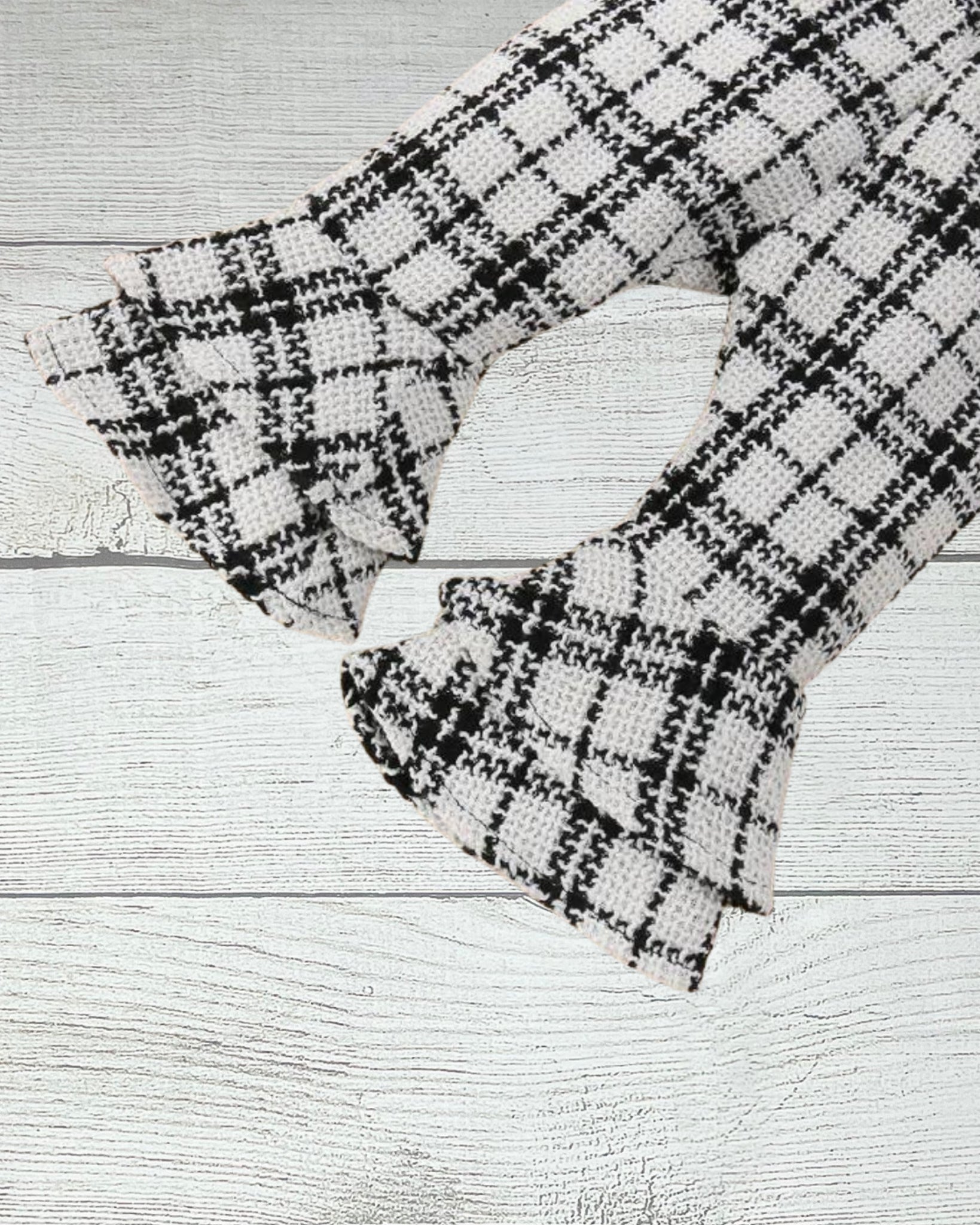 “Elsie” Double Layered Plaid Bell Bottom Pants