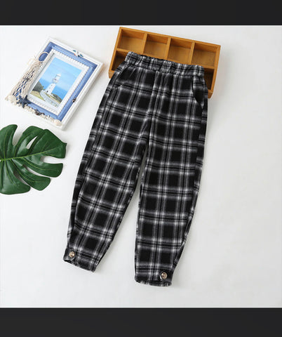 “Trever” Plaid Buttoned Pant