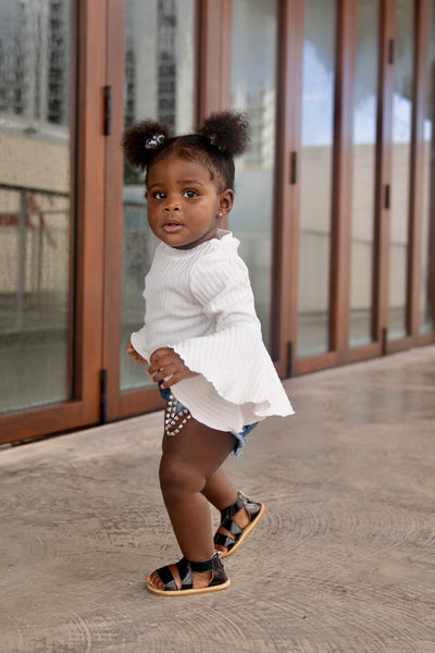“Naveah” Open-Toe Cross Sandals