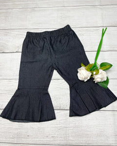 “Abigail” (Black) Denim Bell Bottom Pants