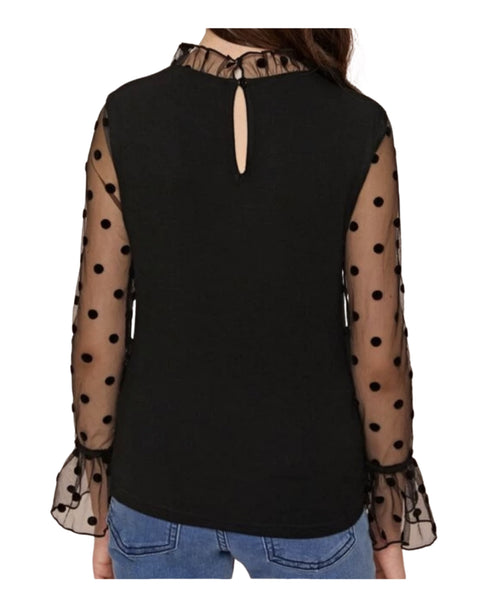 “Veronica” Sheer Sleeved Blouse Top