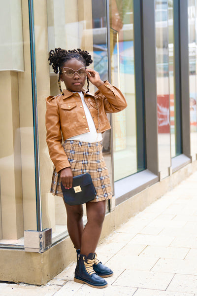 “Nora” Pleather Crop Jacket